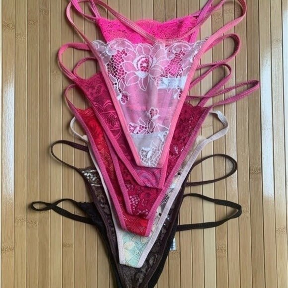 NEW Women’s 7 Pair Lace G-String Thong Set S/M - Picture 1 of 5